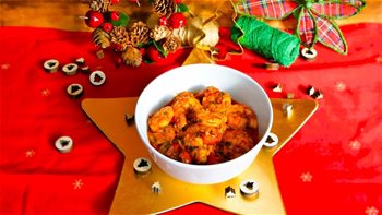 LANGOSTINOS EN SU JUGO CON TOMATES CHERRYS
