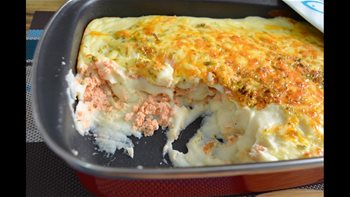 PASTEL DE PURE DE PATATAS Y SALMON
