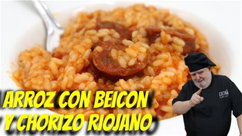 Arroz con beicon y chorizo riojano un plato espectacular