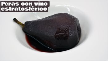 Peras al Vino con un Toque Cósmico desde la Estratosfera