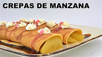 Crepes rellenas con manzana caramelizada