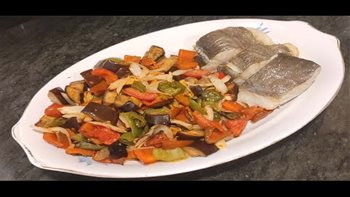 Bacalao con verduras, en freidora de aire, al estilo de Mariaje