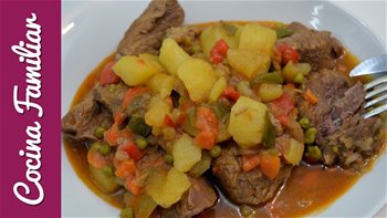 Estofado de ternera con verduras. Recetas para dieta