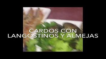 Cardo Con langostinos y almejas