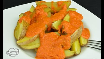 Patatas asadas con salsa brava Mycook. Recetas para dieta