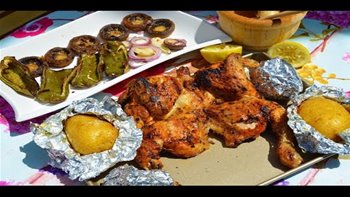 POLLO ASADO EN BARBACOA DE GAS