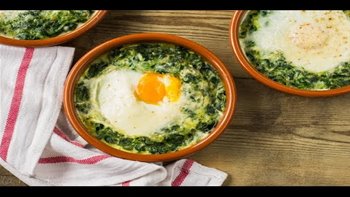 Espinacas con huevos a la crema sin gluten y sin lactosa