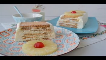 Pastel de galletas napolitanas y piña Sin horno
