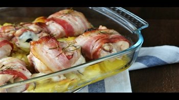 Muslos de pollo rellenos al horno {sin lactosa}