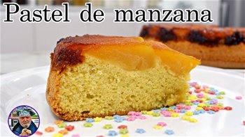 Pastel de manzana - bizcocho de manzana - Volteado de manzana - tarta de manzana