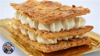 Milhojas de nata HECHO EN CASA - hojaldre con nata - pastel de hojaldre y nata By Javier Romero