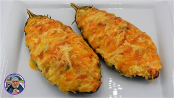 Berenjenas rellenas con mucho queso - Berenjenas gratinadas - Berenjenas al horno