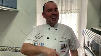 BACALAO CON ARROZ , LANGOSTINOS Y ALMEJAS