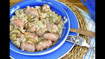 ARROZ CON SETAS Y SALCHICHAS