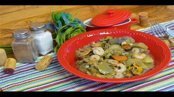 ALCACHOFAS A LA MARINERA / ARTICHOKES WITH SEAFOOD / CROCKPOT