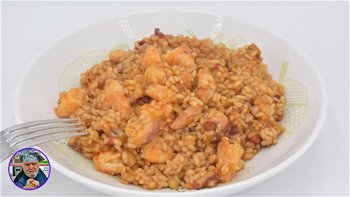 Como hacer un Arroz cremoso de pulpo y langostinos con sabor espectacular