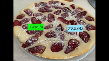 TARTA DE FRESAS CASERA facil y super rapido