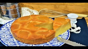 BIZCOCHO DE MELOCOTON EN ALMIBAR / PEACH COBBLER IN SYRUP / CROCKPOT