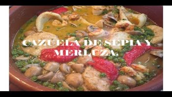 Cazuela de sepia y merluza
