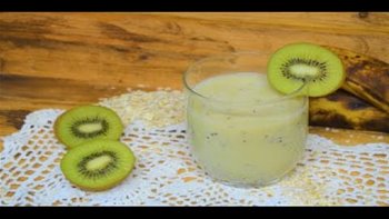 Batido SALUDABLE de leche de avena, kiwi y plátano