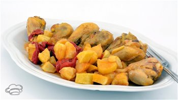 Muslos de pollo con pimientos del piquillo By #JavierRomero