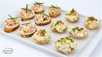 Como hacer Canapés de Salmón Ahumado (y de Surimi) - ASOMBROSOS ??