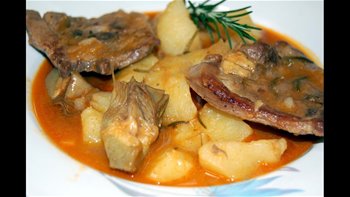 Cuello de cordero, guisado, al estilo de Mariaje