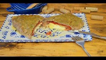 ROLLO DE CARNE RELLENA DE PIMIENTOS DEL PIQUILLO Y QUESO DE CABRA /CROCKPOT