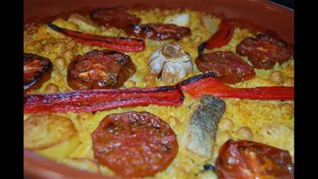 Arroz al horno, con bacalao, al estilo de Mariaje