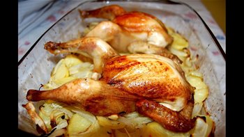 Picantones al horno, al estilo de Mariaje